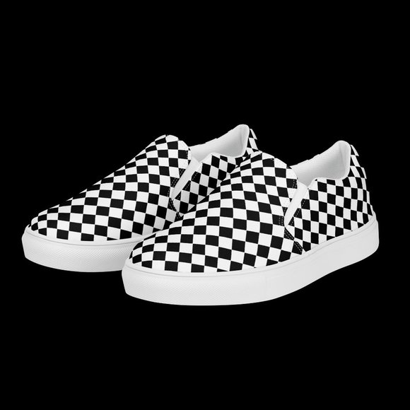 Men's Bring back the classic 70s checkerboard slip-on canvas shoes - Picture 5 of 8